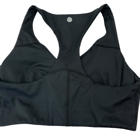 Zella Studio Lite Run Zip Front Racerback Sports Bra Black Small - Picture 9 of 15